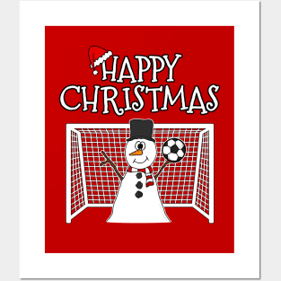 Christmas Soccer Player Football Snowman Goalkeeper Xmas 2022 Posters and Art